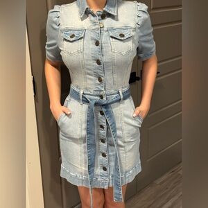 Stylish Denim Button-Up Dress